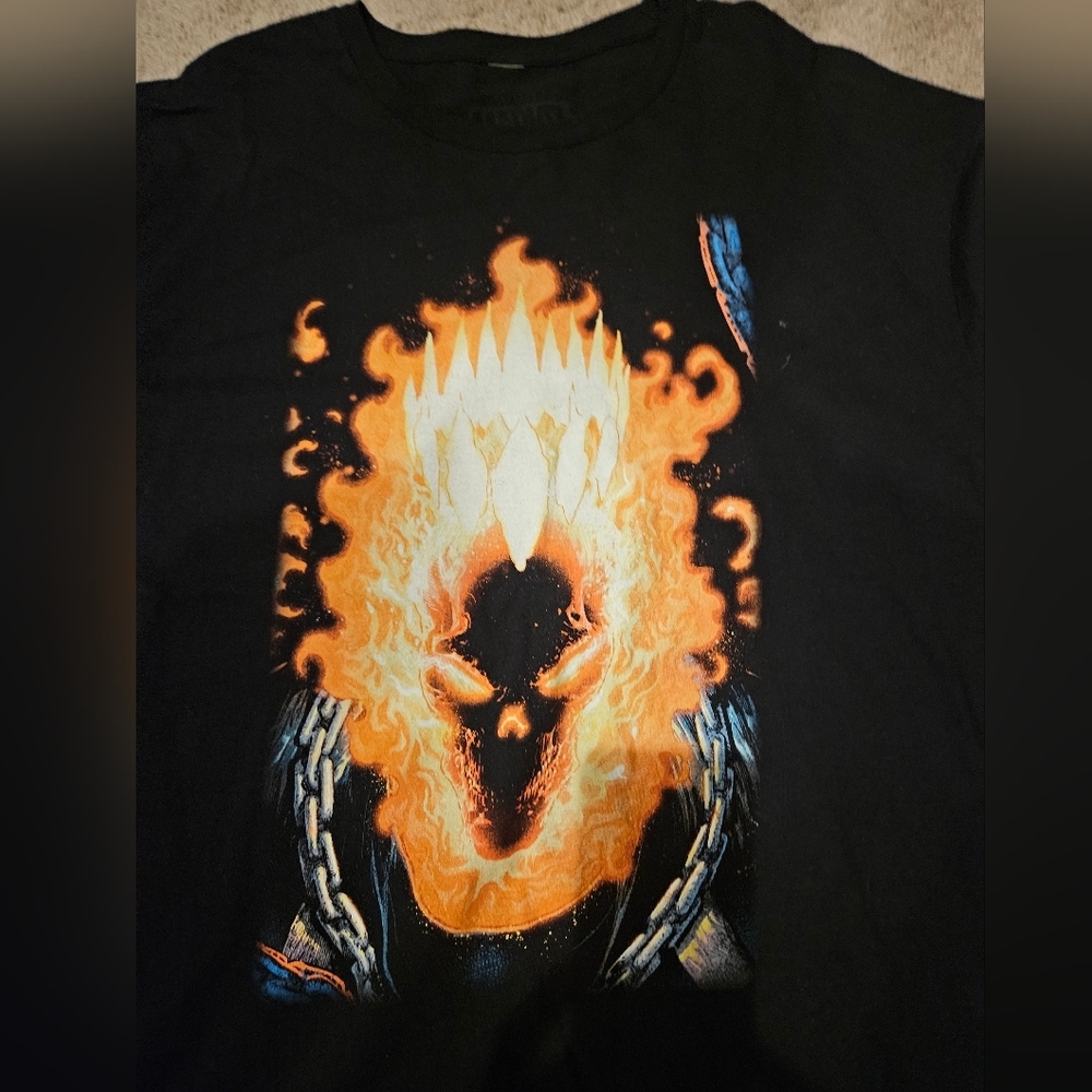 Marvel Ghost Rider Crown Black T-Shirt 2XL Comics Collectible Graphic Tee Flames